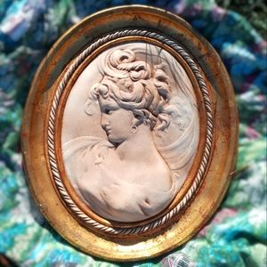 Cameo Chalkware Portrait
